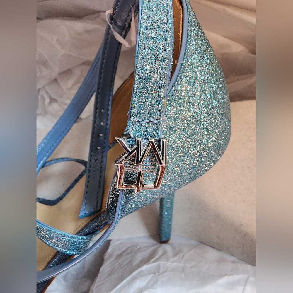 Micheal Kors Women's Astrid Colorblock Glitter Ankle-Strap Sandals - Blue - Picture 17 of 17